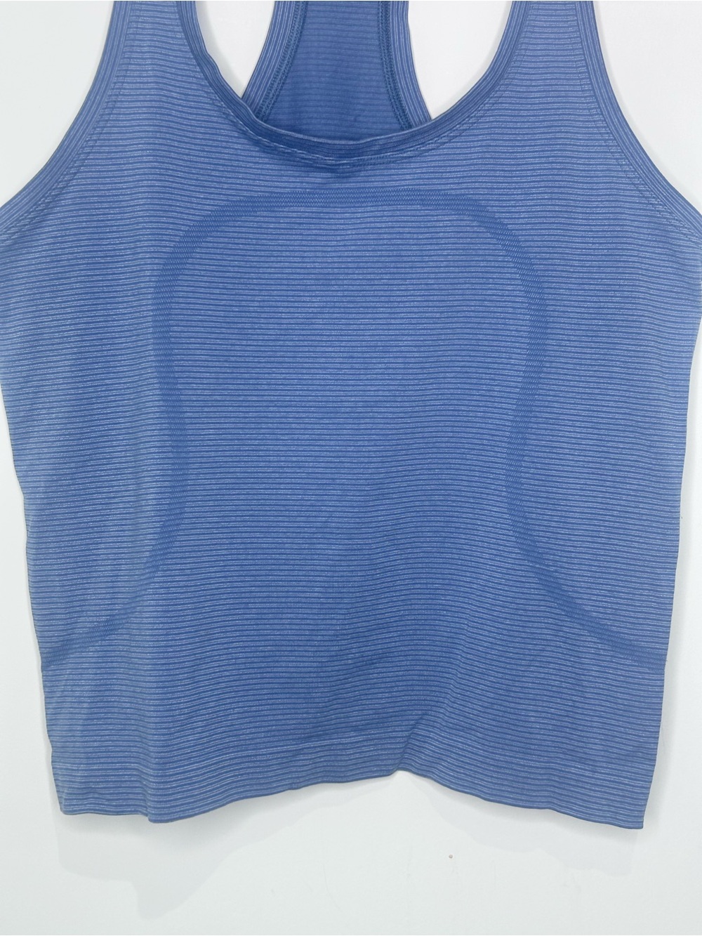 Lululemon Swiftly Tech Racerback Tank Blue Heathered Striped Seamless Size 6 - Picture 3 of 7